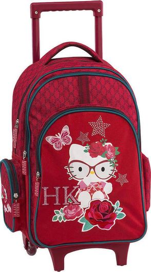 Τσάντα Τρόλεϊ Δημοτικού Graffiti Hello Kitty Μ30 x Π14 x Υ44cm σε Κόκκινο Χρώμα 