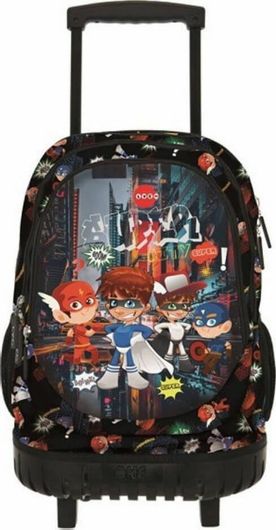 Τσάντα Τρόλεϊ Δημοτικού Lyc Sac Rock N Roll Μ35 x Π24 x Υ49cm σε Μαύρο Χρώμα 