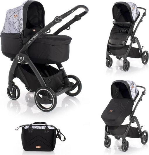 Lorelli Πολυκαρότσι Califrornia 2 in 1 Marble Γκρι