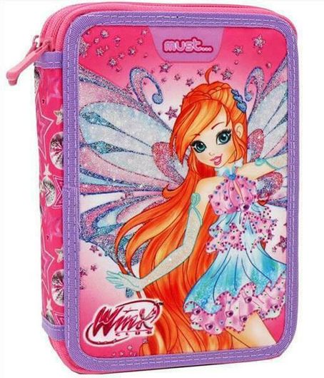 Σχολική Κασετίνα Must D-0502305 Winx Γεμάτη με 2 Θήκες Ροζ 