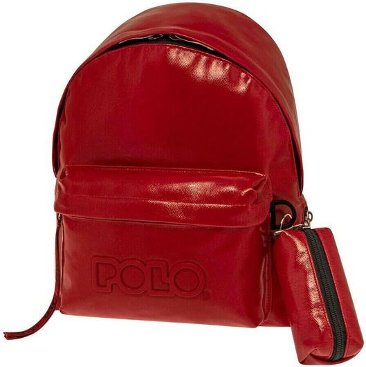 Σχολική Τσάντα Πλάτης Νηπίου Polo Vinyl Κόκκινο