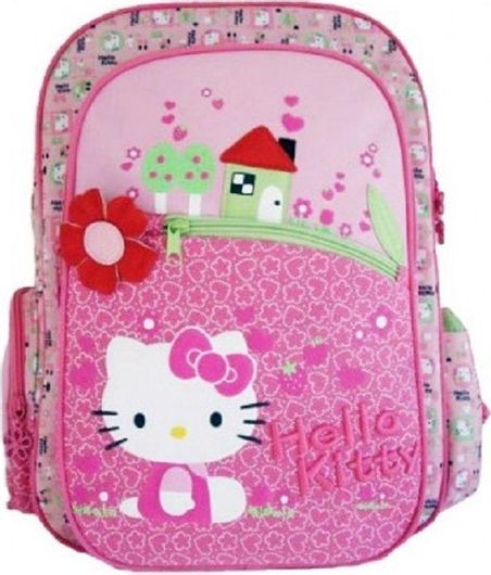 Σχολική Τσάντα Πλάτης Δημοτικού Hello Kitty Graffiti Ροζ