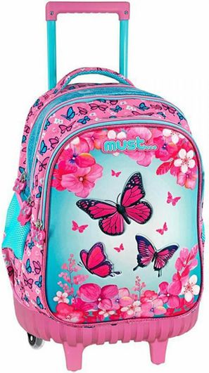 Σχολική Τσάντα Τρόλεϊ Δημοτικού Must Soft Butterfly Πολύχρωμο