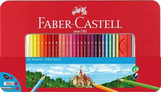 Ξυλομπογιές Faber Castell Σετ σε Κασετίνα Μεταλλική 60 τμχ
