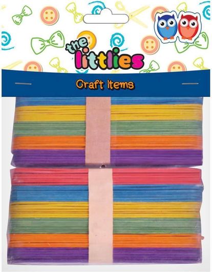 Ξυλάκια Χειροτεχνίας The Littlies Χρωματιστά 150mm 80τμχ