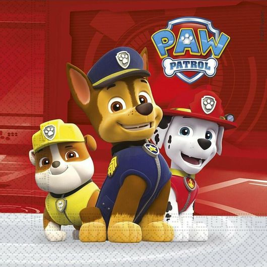 Χαρτοπετσέτες Procos Paw Patrol Ready For Action 33x33cm 20τμχ Κόκκινο