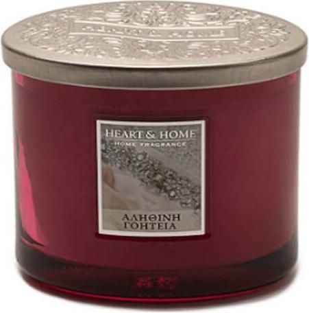 Αρωματικό Κερί Σόγιας Heart & Home Αληθινή Γοητεία σε Βάζο 230gr Ροζ