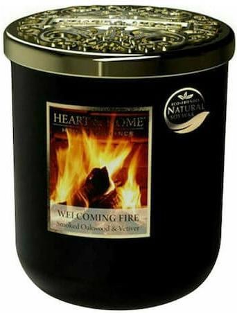 Αρωματικό Κερί Σόγιας Heart & Home Δίπλα στο Τζάκι σε Βάζο 230gr Μαύρο