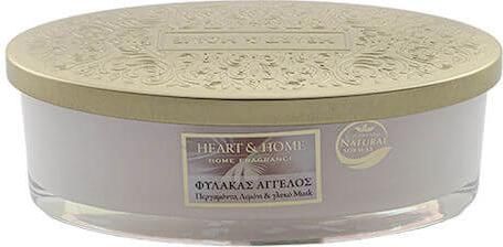 Κερί Heart & Home Σόγιας Φύλακας Άγγελος σε Βάζο 4 Φυτίλια 420gr Λευκό