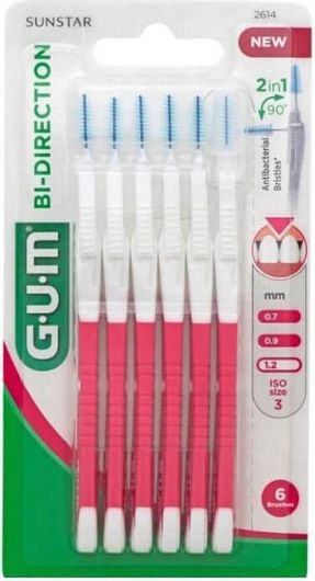 Μεσοδόντια Βουρτσάκια Gum 2614 Bi-Direction Tapered 1.2mm 6τμχ Κόκκινο