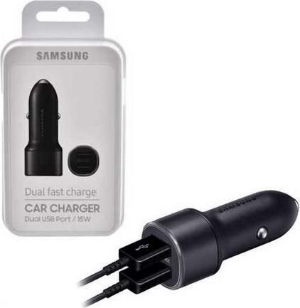 Φορτιστής Αναπτήρα Αυτοκινήτου Samsung Ταχείας Φόρτισης EP-L1100NBEGWW 15W Dual USB Μαύρο
