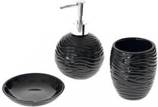 Κεραμικό Σετ Μπάνιου Iliadis 3 τμχ Μαύρο