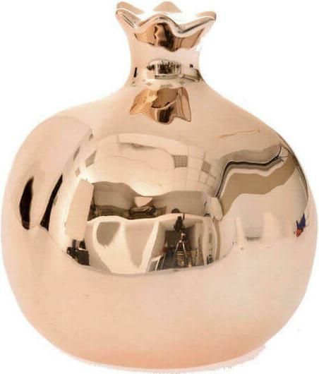 Ρόδι Iliadis Κεραμικό Ρόδι 14x14x16cm Μπρονζέ