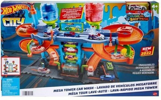 Πίστα Αυτοκινήτων Mattel Hot Wheels Mega Πλυντήριο Χρωμοκεραυνών για 4+ Ετών