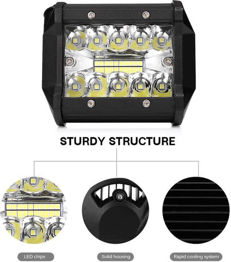 Led Τετράγωνος Προβολέας 60W Car Led Working Lamp