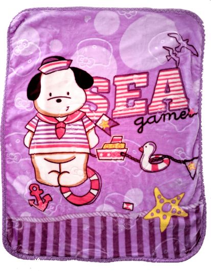 Παιδική Κουβέρτα DecoBebe Βελουτέ με Aνάγλυφα Σχέδια Sea Game Μοβ