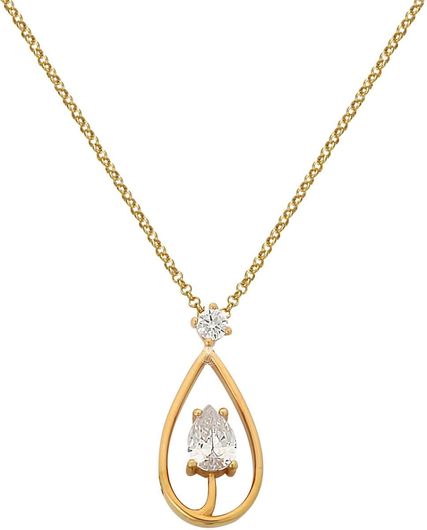 Γυναικείο Κολιέ Gregio AK-GRE53664G1 Ζιργκόν από Ασήμι Χρυσό