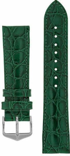 Λουράκι Hirsch Crocograin Δερμάτινο 18mm Πράσινο