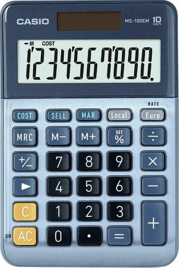 Αριθμομηχανή γραφείου Casio Just Desk μπλε MS-100EM
