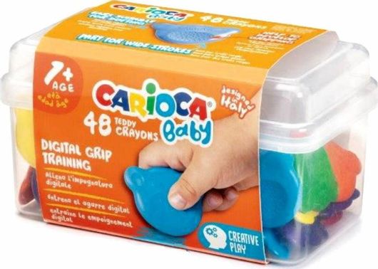 Σετ Κηρομπογιές Carioca Baby Teddy σε Πλαστική Κασετίνα 48τμχ Πολύχρωμο