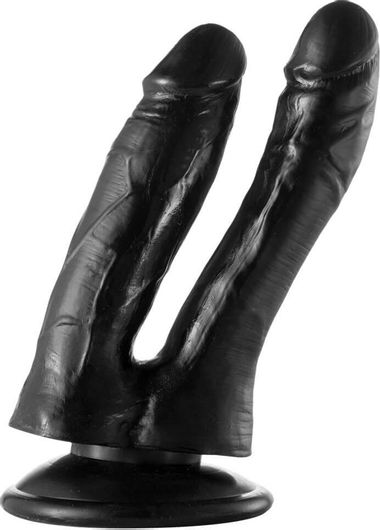 Ομοίωμα Πέους Dildo Double Joy PVC 19.5cm Μαύρο