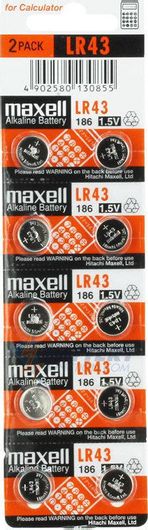 Maxell Αλκαλικές Μπαταρίες Ρολογιών LR43 1.5V 10τμχ