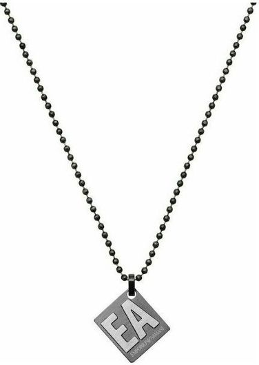 Αντρικό Κολιέ Emporio Armani EGS2754060 από Ατσάλι Μαύρο