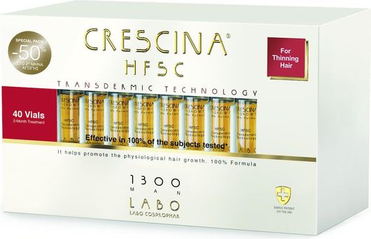 Αμπούλες Μαλλιών Labo Crescina Transdermic HFSC MAN 1300 Thining Hair Κατά της Τριχόπτωσης 40x3.5ml