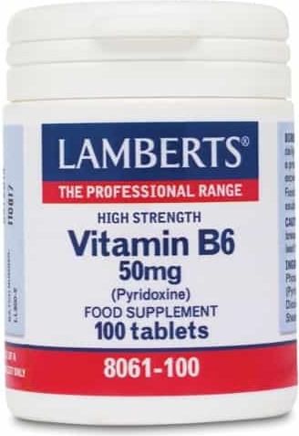 Lamberts Vitamin B6 Βιταμίνη για την Υγεία του Νευρικού Συστήματος 50mg 100 ταμπλέτες