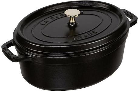 Κατσαρόλα Staub Oval Cocotte Βαθιά από Μαντέμι 4.2lt 29cm Μαύρο