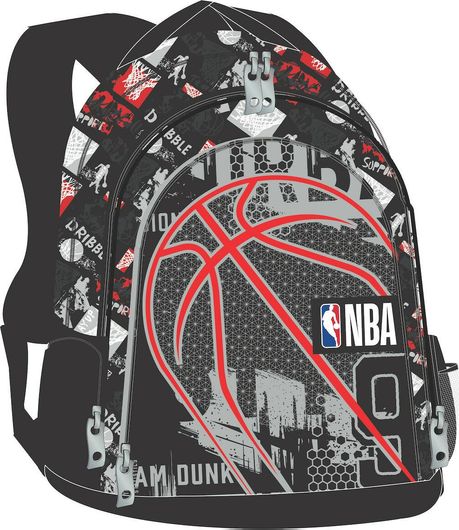 Σχολική Τσάντα Δημοτικού Πλάτης Bmu Οβάλ Nba Red-black Ball 
