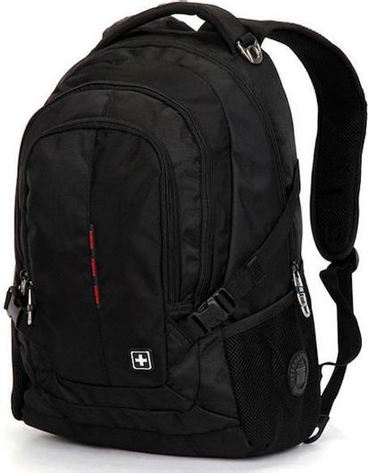 Σακίδιο Πλάτης Suissewin SN9617 Ανδρικό Υφασμάτινο Αδιάβροχο Μαύρο