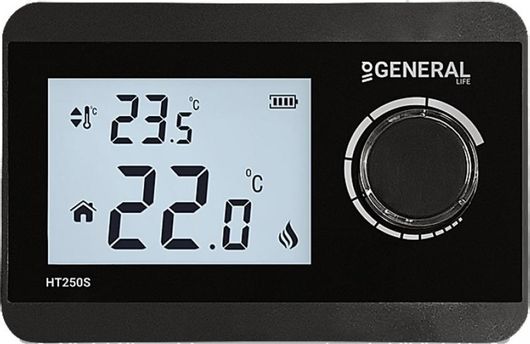 Θερμοστάτης Χώρου Ηλεκτρονικός General HT 250S Μαύρο