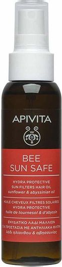 Ενυδατικό Λάδι Μαλλιών Apivita Bee Sun Safe για Προστασία με Αντηλιακά Φίλτρα 100ml