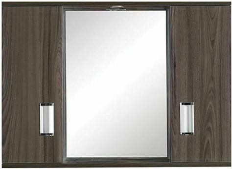 Καθρέπτης Μπάνιου Gloria Fino II Ορθογώνιος από Πλαστικό με Ντουλάπι & Υποδοχή Λαμπτήρα 72x55cm Μαύρος