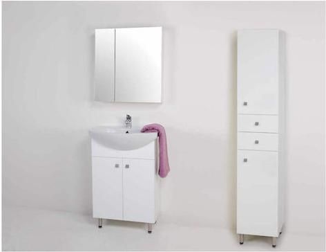 Πάγκος με Νιπτήρα & Καθρέπτη Κολοσσός Alpis Plus 55 με Φως 50x55x87cm Λευκό