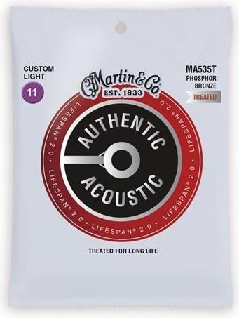 Χορδές Ακουστικής Κιθάρας Martin Strings MA535T Lifespan Treated Phosphor Bronze Authentic 011-52