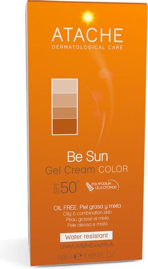 Atache Be Sun Αντηλιακό Gel Προσώπου SPF50 με Χρώμα 50ml