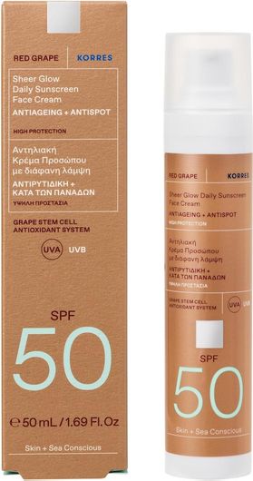 Αντηλιακή Κρέμα Προσώπου Korres Κόκκινο Σταφύλι SPF50 50ml