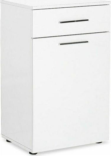 Ντουλάπι Μπάνιου Pakoworld Chad με Καλάθι Απλύτων Λευκό Gloss 52x38x83cm