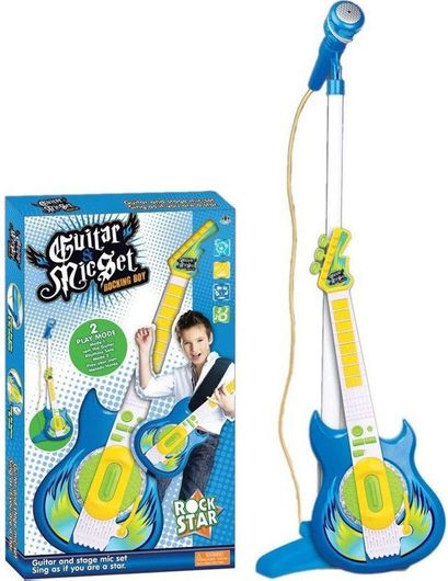 Σετ Κιθάρα με Μικρόφωνο Rock Star 15429 Μπλε