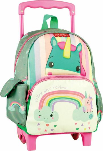 Σχολική Τσάντα Νηπίου Trolley Fisher Price 349-17072 Unicorn Gim Πράσινο