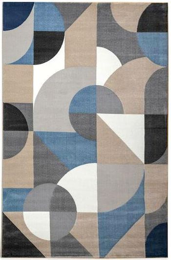 Παιδικό Χαλί Ezzo Σχήματα Συνθετικό 133x190cm Μπλε