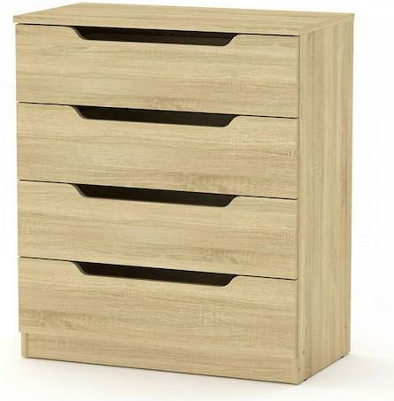 Συρταριέρα Pakoworld Azenor Τεσσάρων Συρταριών Sonoma 72x38x83cm