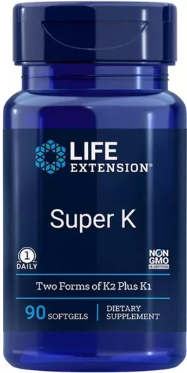 Life Extension Super K Two Forms of K2 Plus K1 90 Κάψουλες