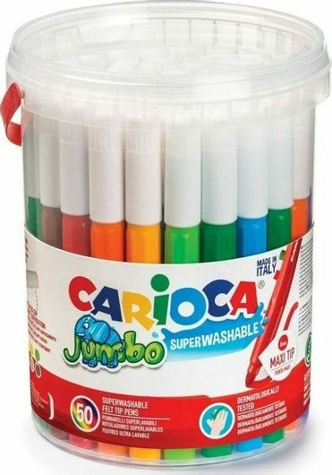 Μαρκαδόροι Ζωγραφικής Carioca Jumbo Box 50τμχ Πολύχρωμο