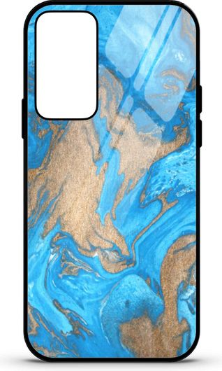 Θήκη Κινητού Caselab 3670 Back Cover Σιλικόνης για Realme GT NEO 2 Marble Map Sea Blue Gold