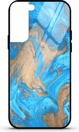 Θήκη Κινητού Caselab 3670 Back Cover Σιλικόνης για Samsung Galaxy S22 Marble Map Sea Blue Gold