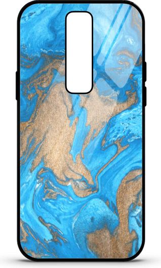 Θήκη Κινητού Caselab 3670 Back Cover Σιλικόνης για Xiaomi Redmi 8/Redmi 8A Marble Map Sea Blue Gold