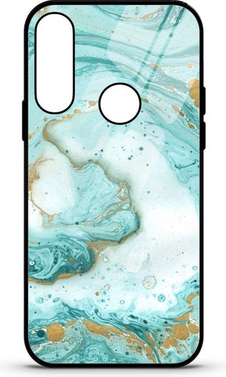 Θήκη Κινητού Caselab 3672 Back Cover Σιλικόνης για Huawei P40 Lite E Marble Liquid Turquise Gold